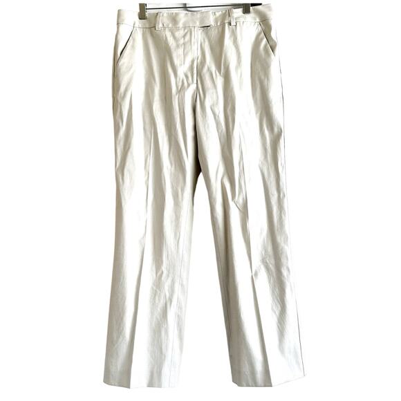 Phillip Lim Straight Leg Dress Pants Cotton Hook & Eye Zip Minimalist White 8 - Picture 1 of 7